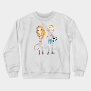 sport girl and boy Crewneck Sweatshirt